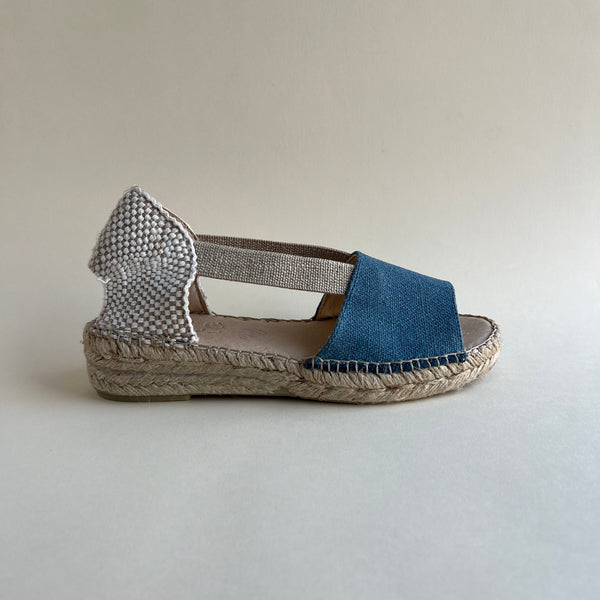 Sandalia lona azul